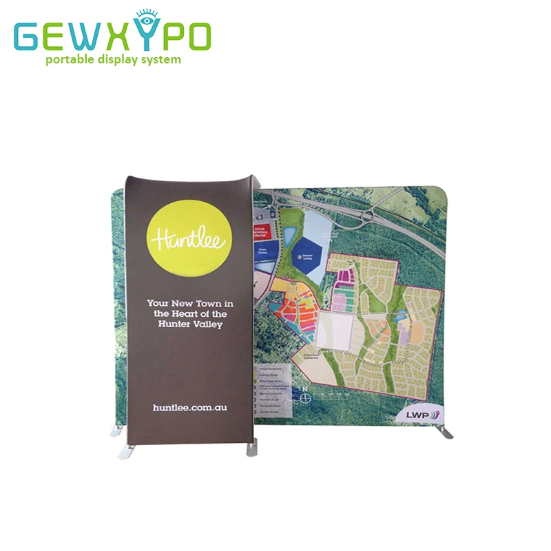 كشك العرض التجاري المحمولة الألومنيوم قماش مشدود راية الإعلان خلفية عرض مع حامل تلفاز (تشمل جانب واحد الطباعة)