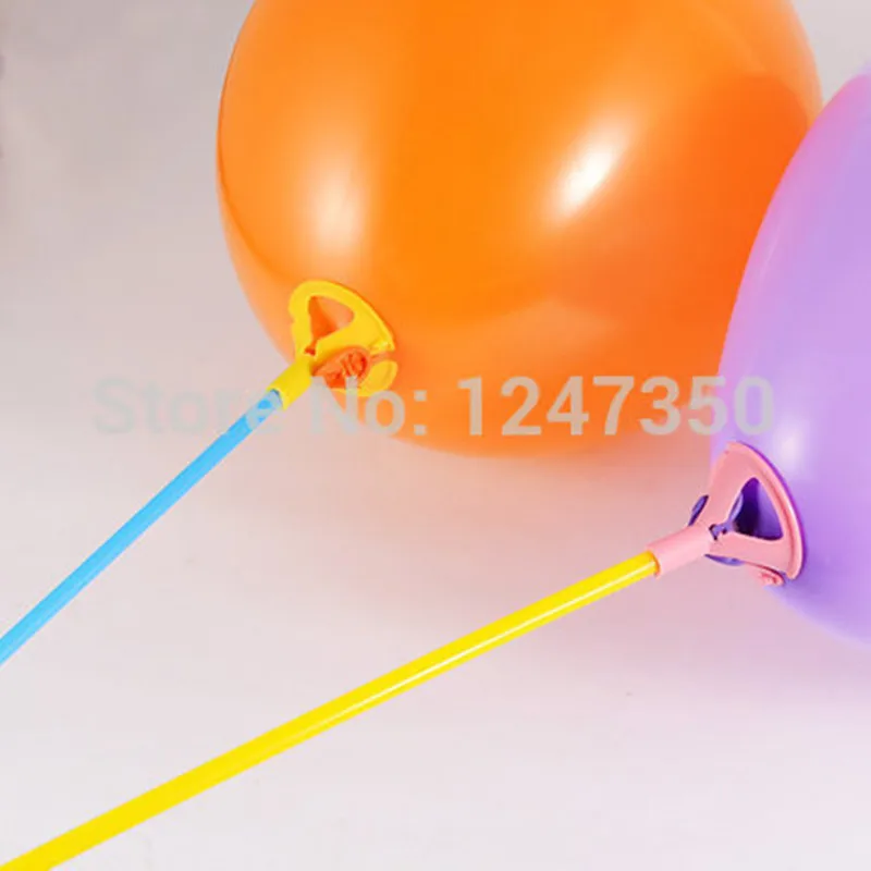 20 pieces Latex Ballon Stick Balloon Accessories 44cm Plastic Inflatable Toy Holder Sticks Cup Wedding Decoration Party Supplies 3