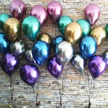 10 шт блестящие металлические латексные шары с жемчугом, толстые металлические надувные воздушные шары с металлическим жемчугом, вечерние воздушные шары для детского душа