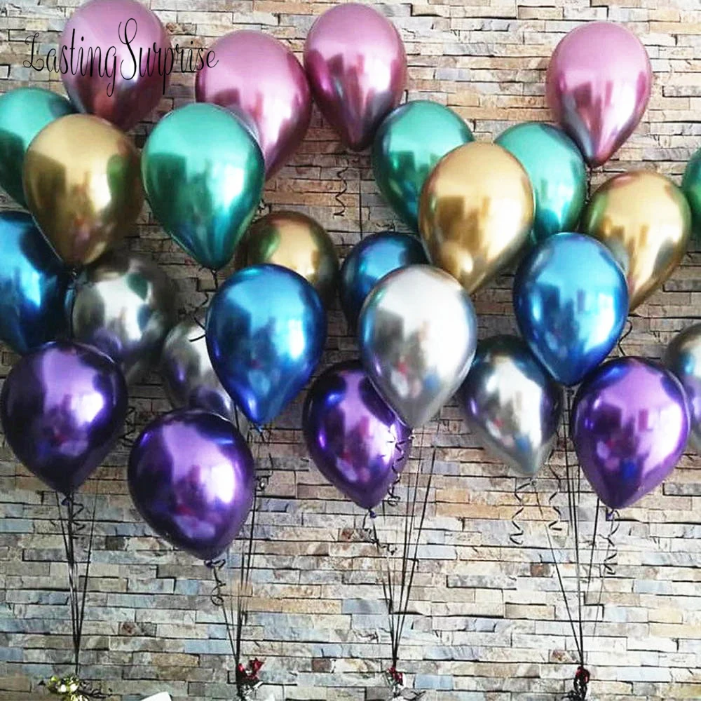 10 piezas de Metal brillante perla Globos de látex grueso metálico de aire inflable Globos fonoabsorbentes de bebé ducha partido Decoración 10 piezas de Metal brillante perla Globos de látex grueso metálico de aire inflable Globos fonoabsorbentes de bebé ducha partido Decoración
