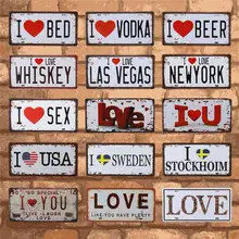 License Plate Store Bar Wall Decoration Tin Sign Vintage Metal Home Decor Painting Plaques Poster For The Garage 15x30CM C13