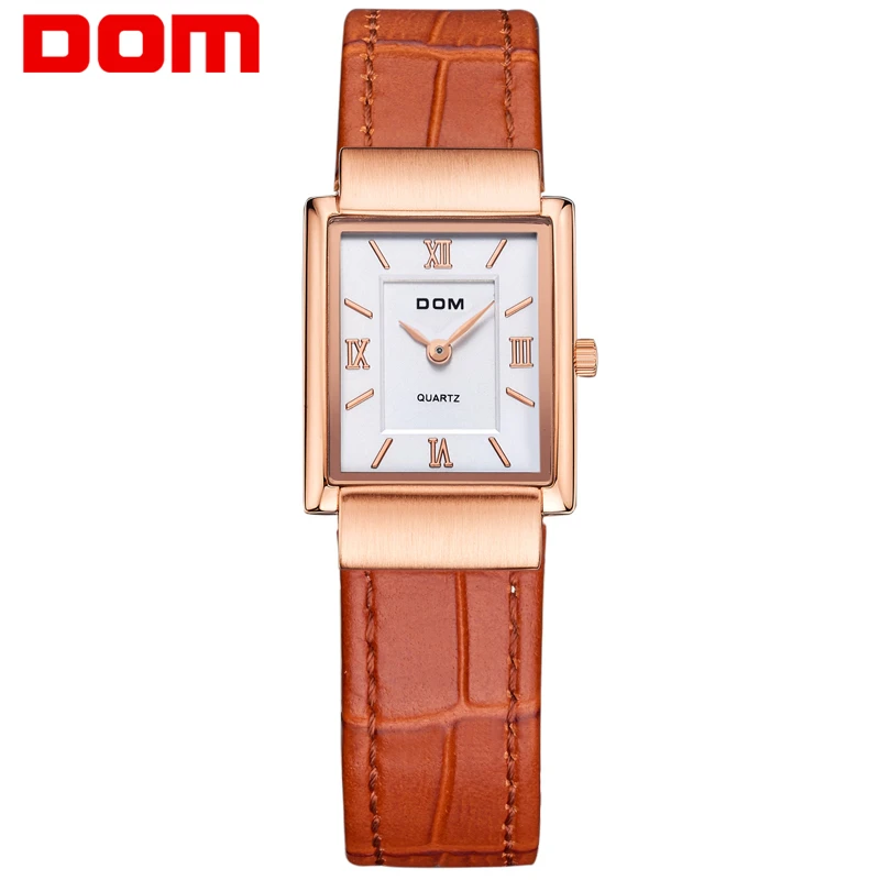

DOM Women Watch Top Luxury Brand Montre Femme Casual Leather Quartz Wristwatches Ladies Dress Relogio Faminino G-1089GL-7M2
