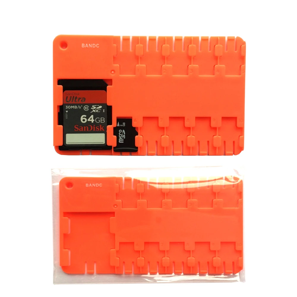 

2 Pcs .FT SD/SDHC/SDXC Card Case ID Card Storage Phone memory card cover sets independent card with key hole 10 pcs