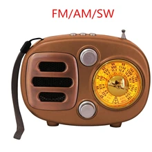 Ретро стиль перезаряжаемый Bluetooth беспроводной динамик FM/AM/SW радио приемник портативное мини-радио Поддержка USB TF карта AUX-in