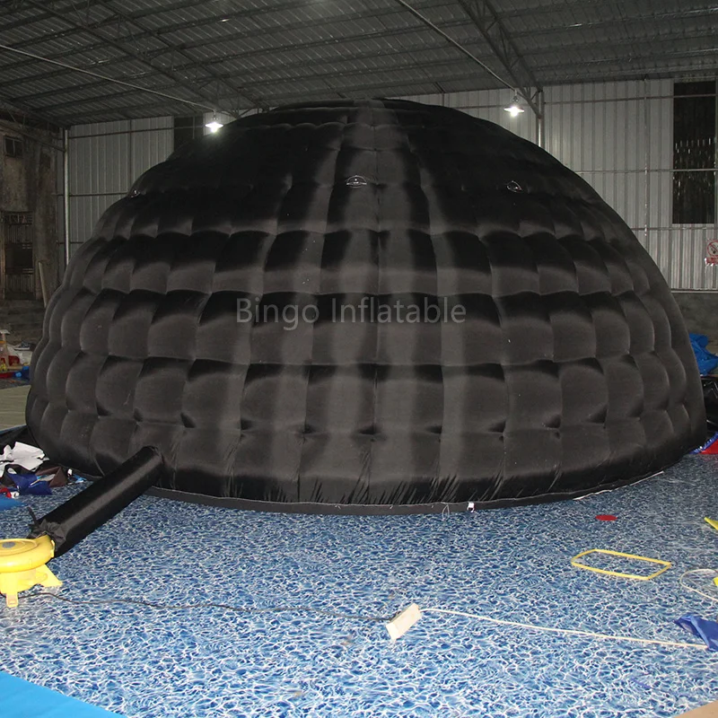  Free shipping 5X2.5X3 meters inflatable black dome igloo LED lighting air blown tent toy tent