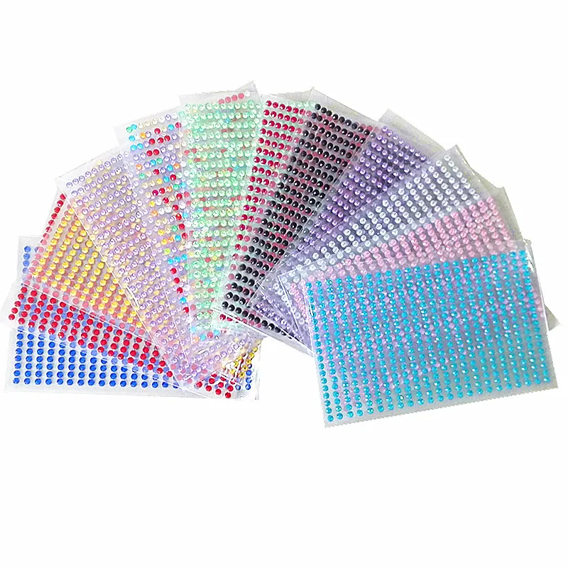 

4mm 437pcs/set Self-adhesive Acrylic Rhinestones Sticker Mobile Diamond for wall decoration drill Scrapbook sticker