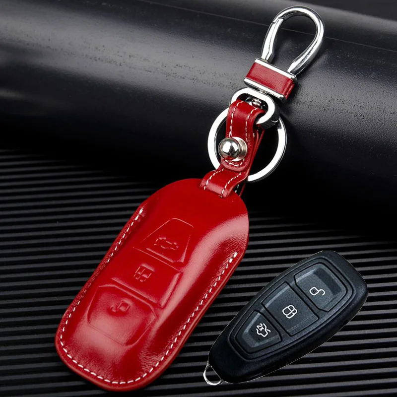 Костюмы для Ford Focus Ecosport C Max Mondeo 2013 2014 Smart Control Кожаный Автомобильный Брелок