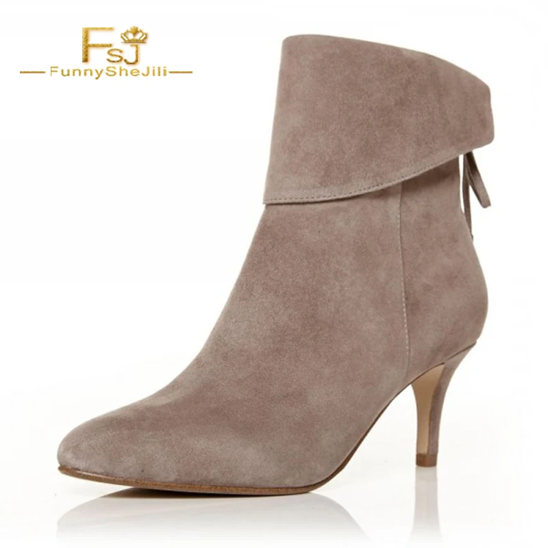nude kitten heel boots