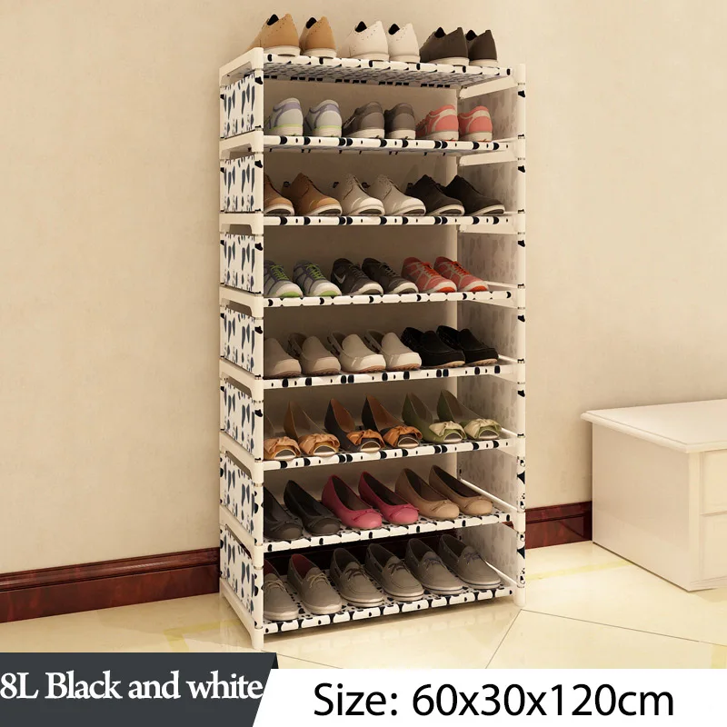 Простой многослойный стеллаж для обуви из нетканых материалов легкая сборка полка для хранения обувной шкаф модная книжная полка мебель для гостиной