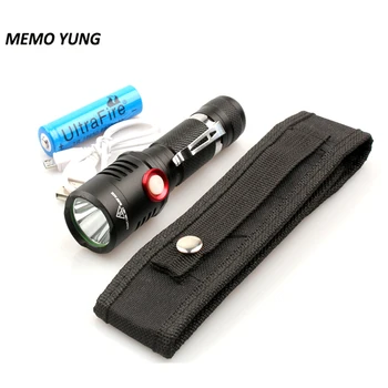 

5000LM XM-L2 led flashlight 2-mode USB Rechargeable Torch light use 18650 battery flashlights powerful self defense torch