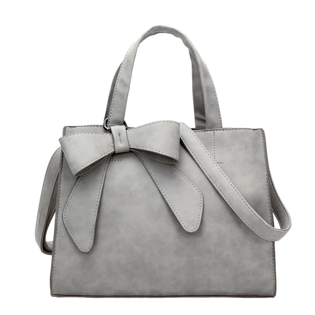 

Fashion Ladies Leather Solid Color Bow Messenger Bag Handbag Shoulder Bag Womens Purses evening clutch bags#ZS