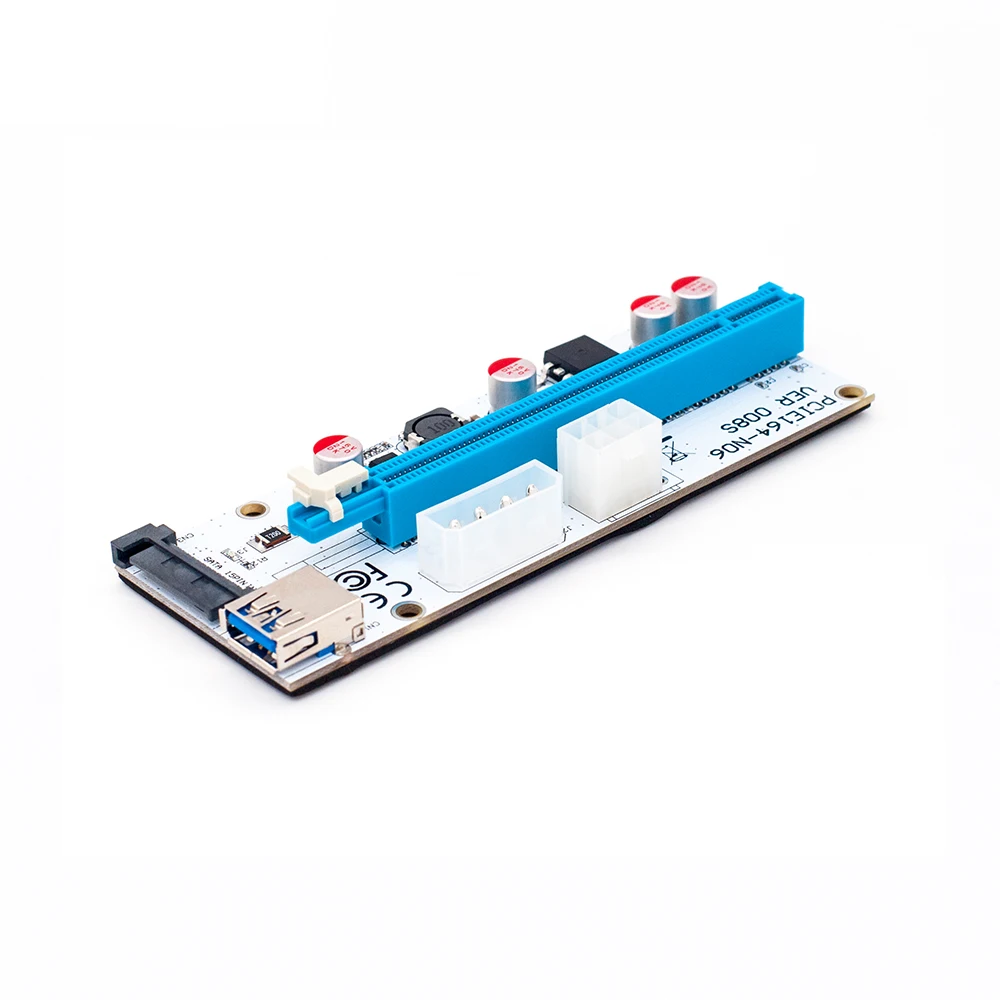 3 в 1 4pin molex pci e riser 008 Карта 6pin sata 60 см pcie 1x to 16x express карта для antminer bitcoin miner|pcie 16x|pci riser1x |
