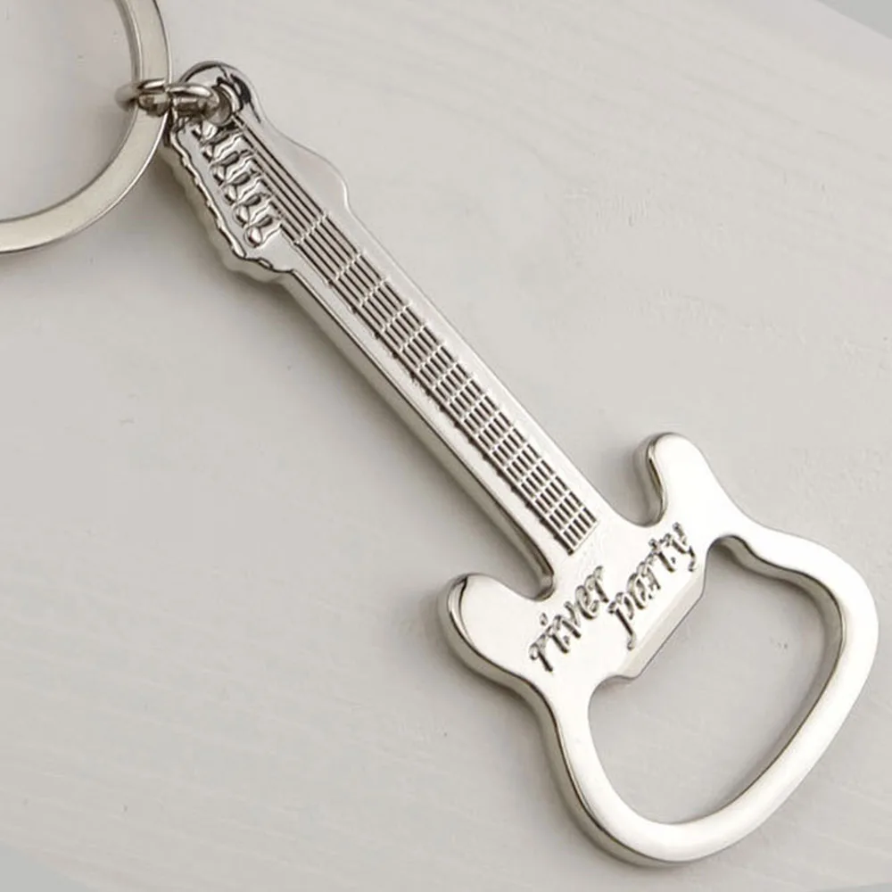 Креативная музыкальная гитара Металлическая открывашка для пивных бутылок, открытые брелки для ключей, переключатель с металлической подвеской, брелок для ног, открывалки для пива