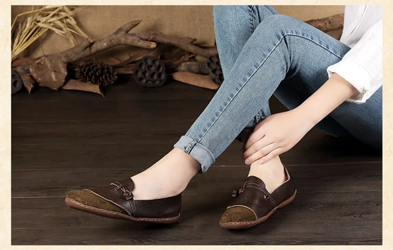 Новая Осенняя обувь; женская кожаная обувь из мягкой кожи с вышивкой; маленькие туфли ручной работы; женские тонкие туфли в стиле ретро