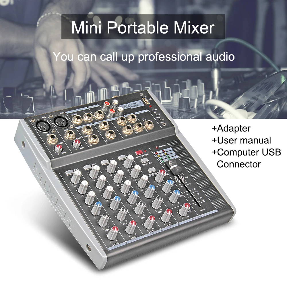 XTUGA MX8 8 канальный 3 полосный EQ аудио музыкальный микшер микшерная консоль с USB XLR