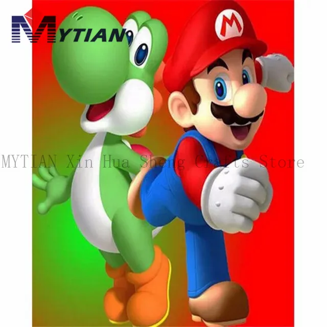 18090534 Cartoon Super Mario Picture 5D Diamond Painting Mosaic Cross Stitch Diamond Embroidery Gift For Kids Room Puzzle Entertainment