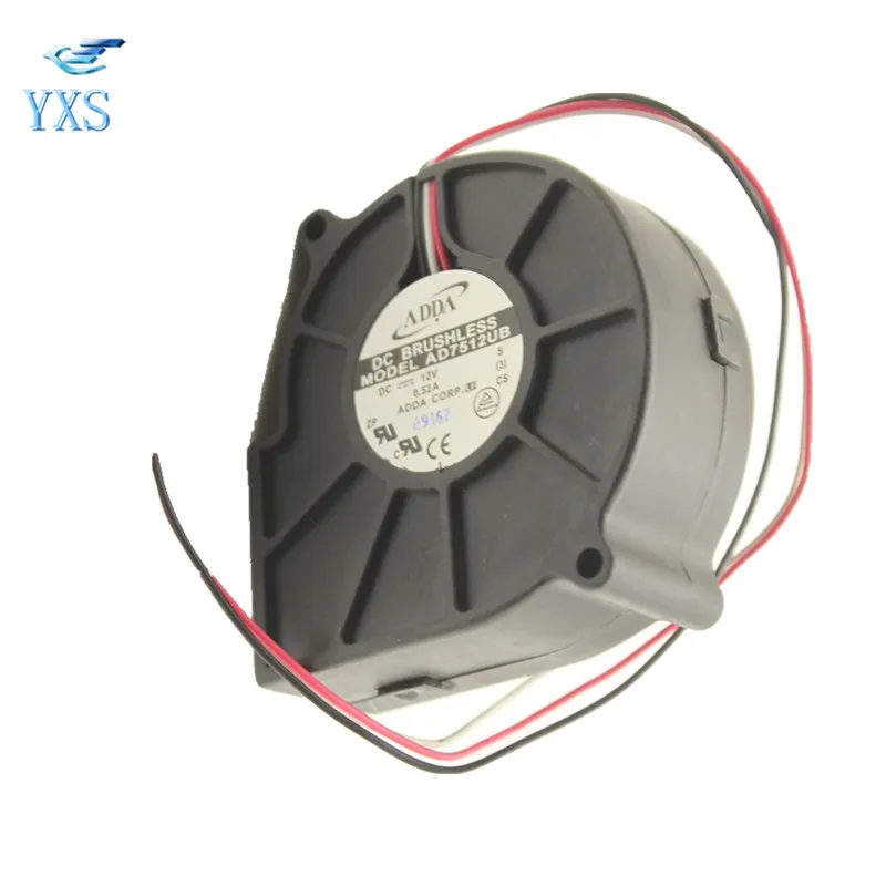AD7512UB 75*75*30 мм 7530 7 см DC 12 В 0.52A 6 24 Вт 3 провода турбо вентилятор охлаждения |