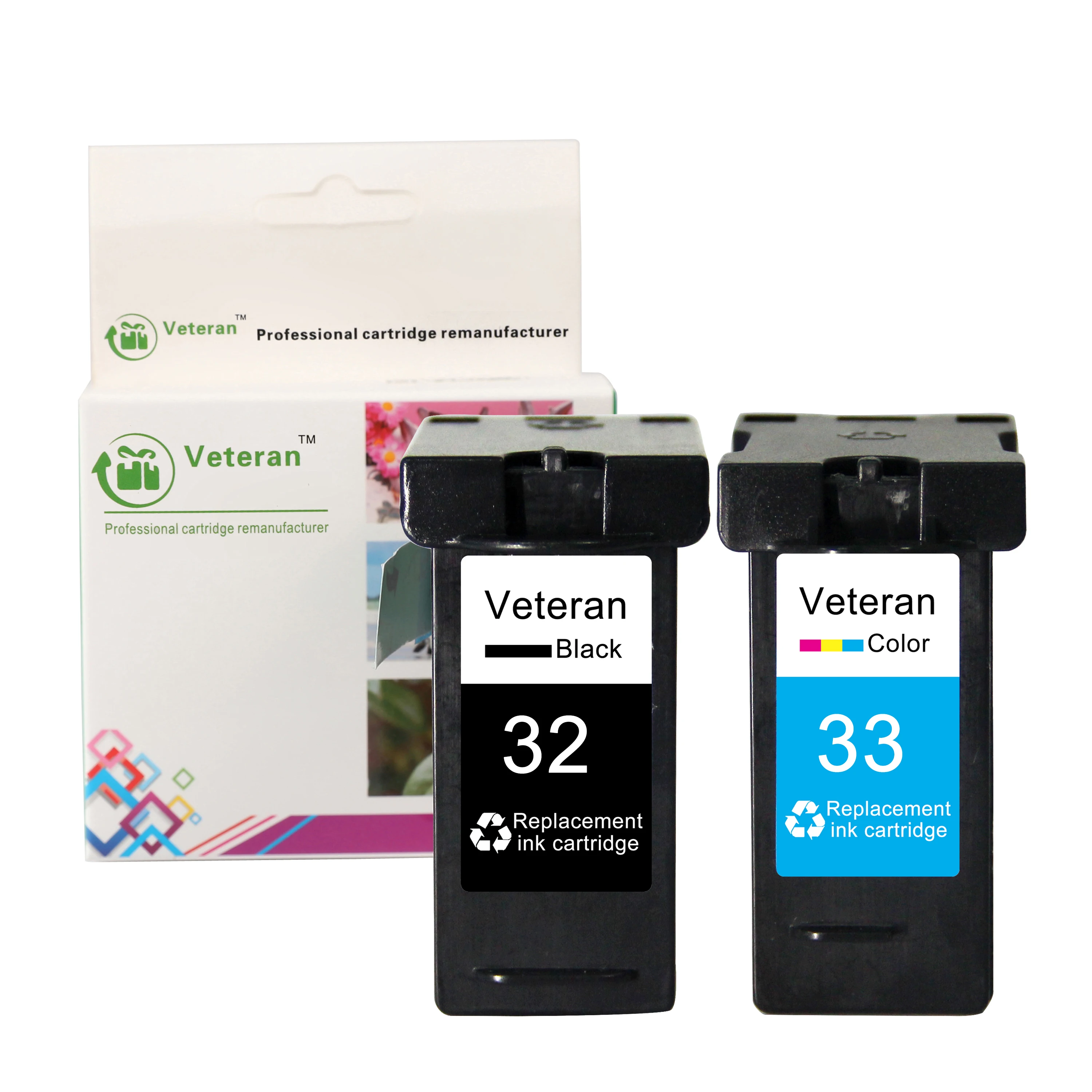 Veteran Ink Cartridge for Lexmark 32 33 18C0032 18C0033 Printer X5410
