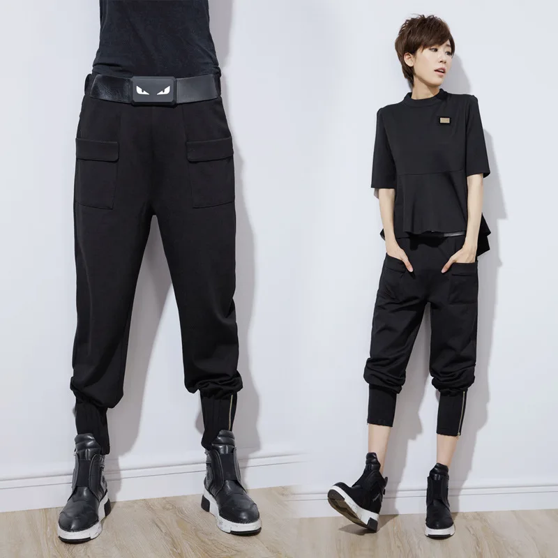 Cena Stacja europejska 2016 jesienią i zimą trend europejski pasek dekoracyjny osobowości mody rozrywka Baggy spodnie haremowe