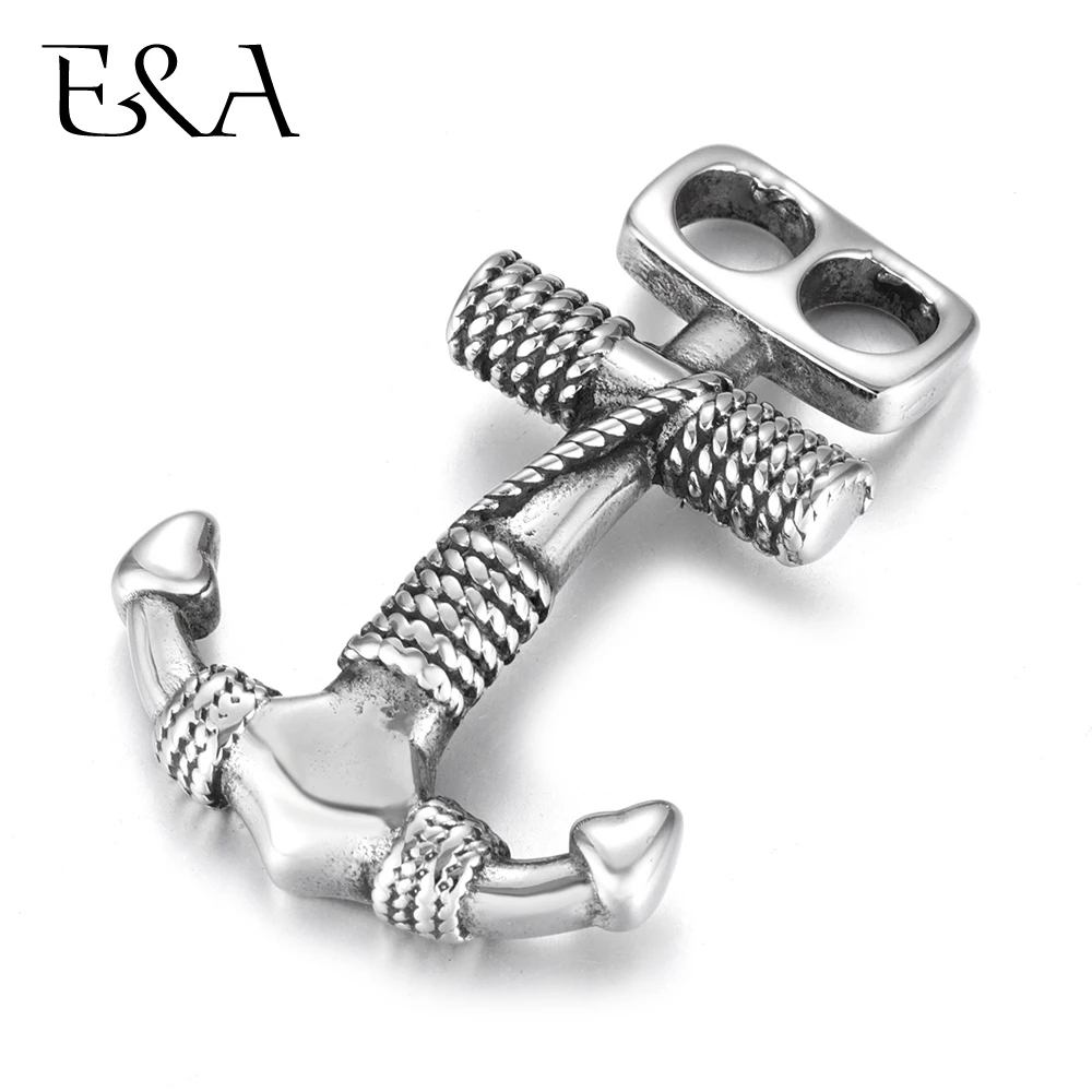 

Stainless Steel Anchor Hooks Curved Double Hole 5mm for Leather Bracelet Connector Clasp Jewelry Making Findings DIY Supplies