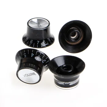 

Guitar Accessories 2 Tone 2 VOLUME Control Knobs Silver Top Hat Bell For Gibson Les Paul SG