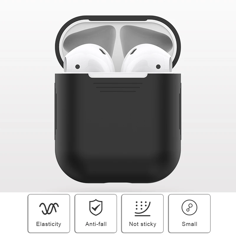 Мягкий силиконовый защитный чехол для Apple Airpods наушники зарядный чехол Защитная кожа для AirPods анти-капля крючок для гарнитуры