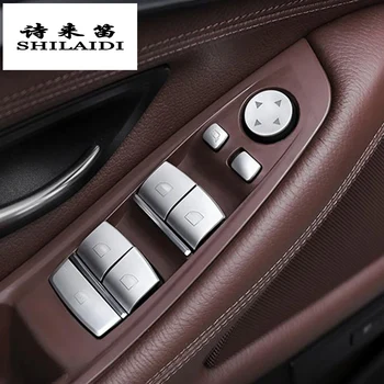 

Car Styling Door Armrest panel Covers Stickers for BMW 5 6 series F10 F18 F07 5gt Window Glass Lifting Buttons Auto Accessories