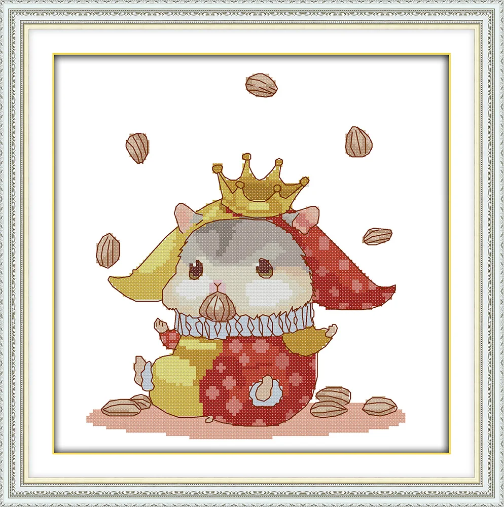 Dreampattern the cute little hamster cross stitch kit diy embroidery