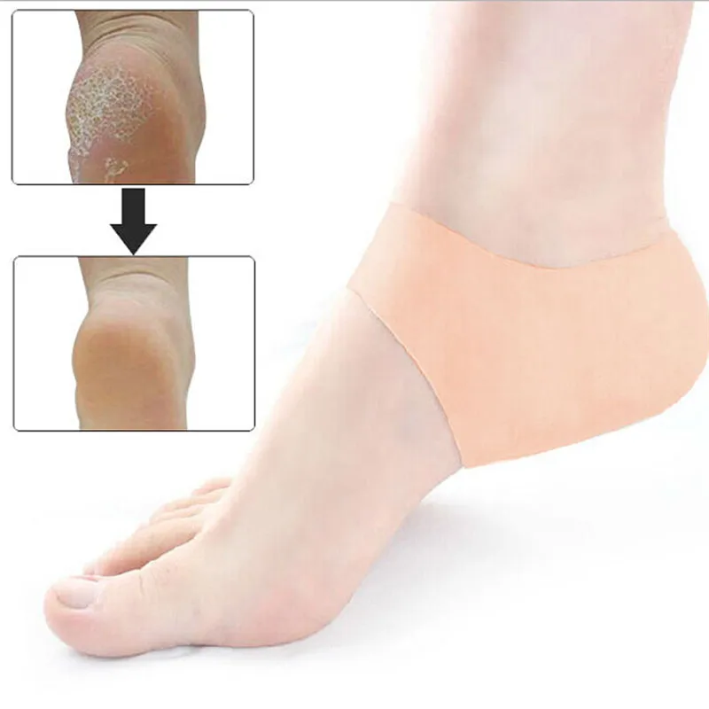 1 пара Силиконовый гель ноги пятки протектор носки анти-крекинга Подушка подкладка под ножки мягкой противоскользящей уход за кожей