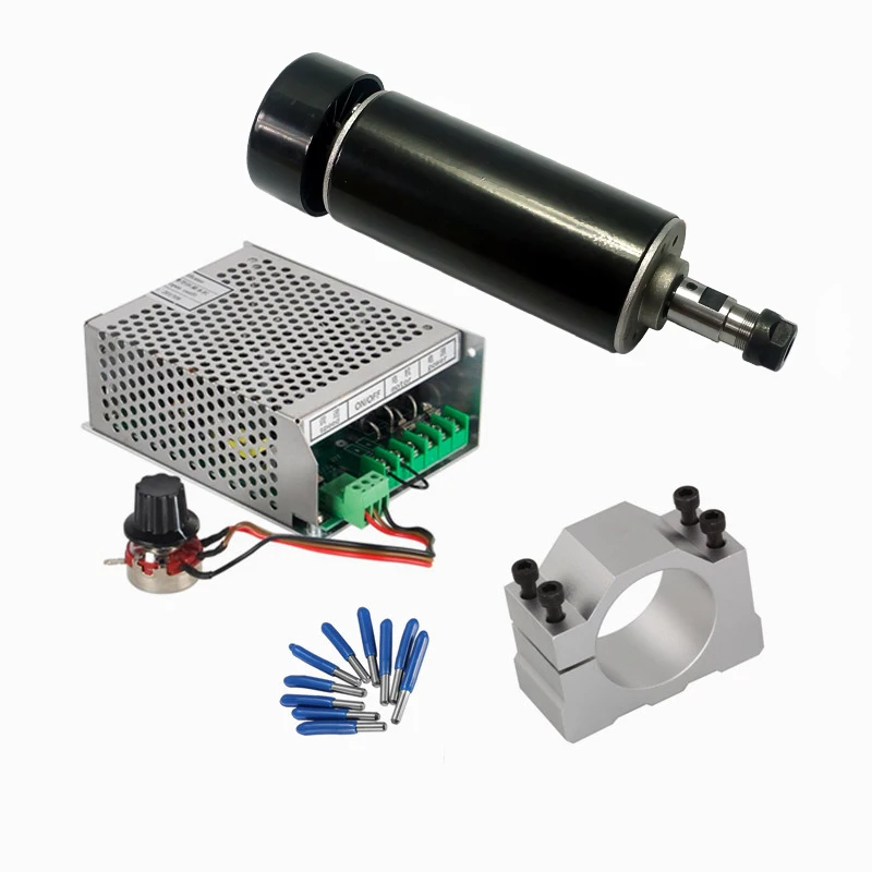 

Air-Cooled spindle motor CNC Spindle 500W Mach3 Power Supply Governor 52MM Clamp ER11 Collet 3.175mm CNC Tools for diy machine