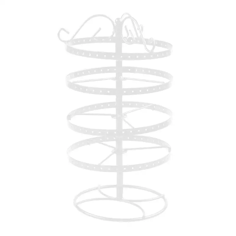 Новое Многофункциональное металлическое ожерелье цепочка браслет вращающийся держатель съемные серьги ювелирные изделия дисплей стойка вешалка - Цвет: White
