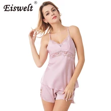 Новые летние женские пижамные комплекты, топы на бретелях+ шорты, комплекты из двух предметов, женские сексуальные костюмы без рукавов с открытой спиной, мягкое нижнее белье