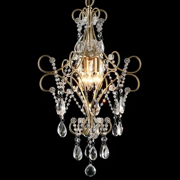 

European Style Crystal Chandelier American Creative simple living room bedroom Garden Restaurant candle lamp iron aisle