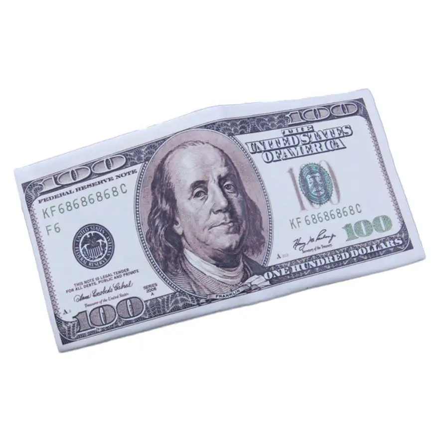 US Dollar BillWallet Credit Card Photo Leather Wallets 100 Coin Holder