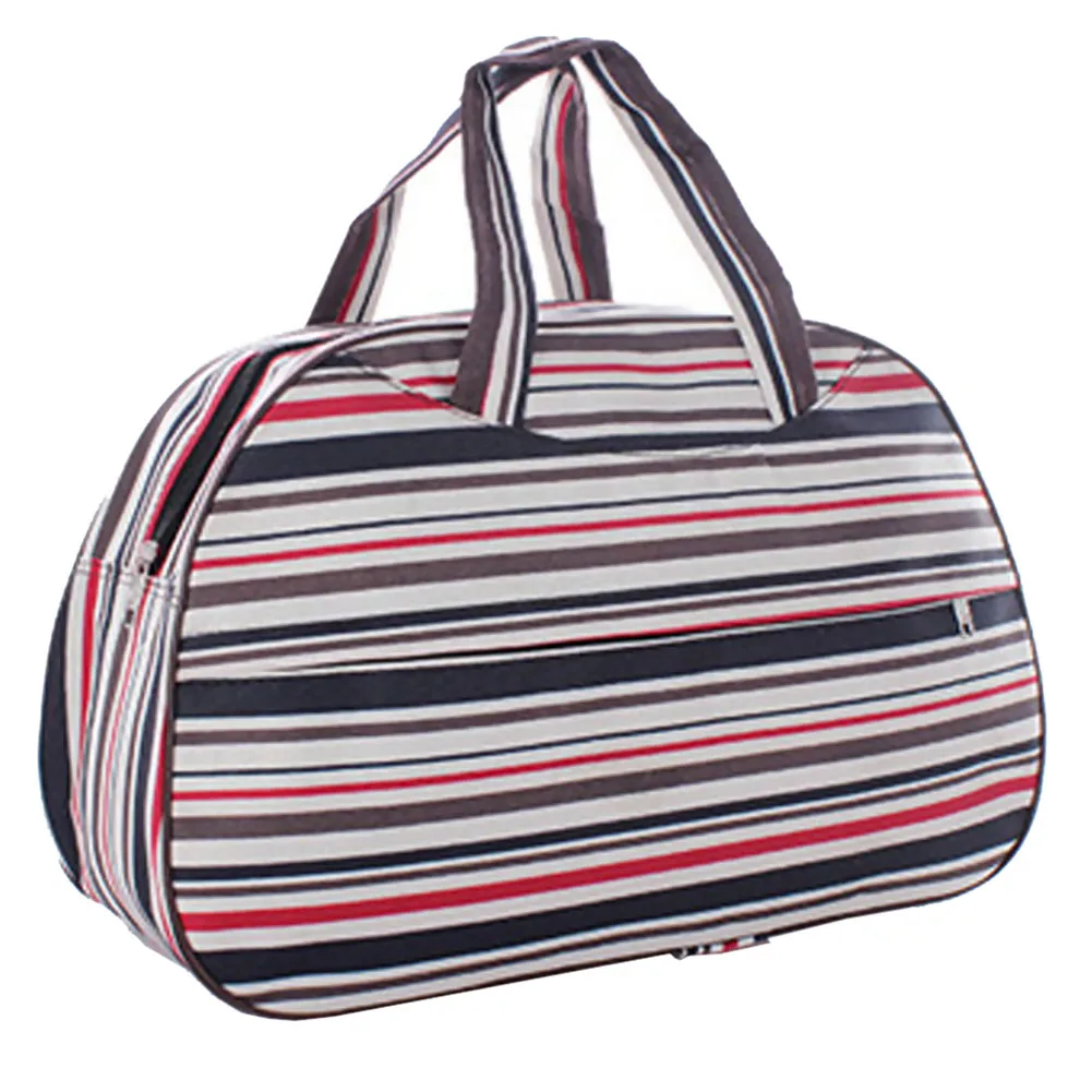 

Fashion Waterproof Oxford Women bag Colorful Stripe Travel Bag Large Hand Canvas Luggage Bags