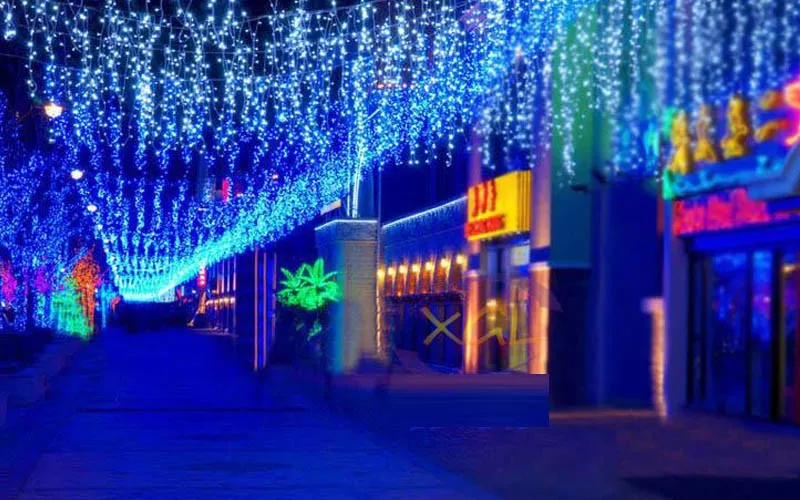 Рождественский светильник s наружное украшение 5 м свисающий 0,4-0,6 м светодиодный занавес сосулька струнный светильник s новогодний Свадебный светильник гирлянда