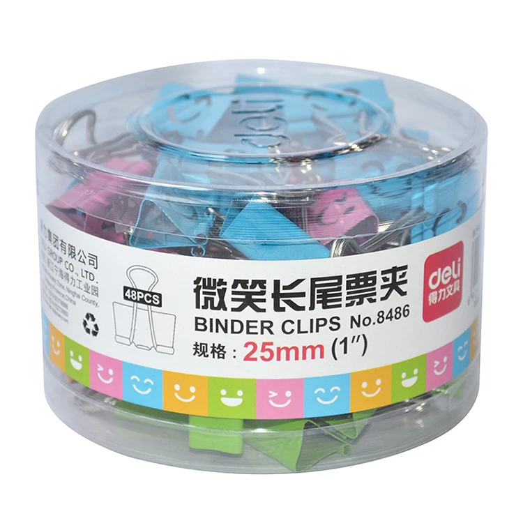 Мультфильм смайлик Уход за кожей лица binder clips19mm(40 шт./компл.) 25 мм(48 шт./компл.) женские Кошельки клип офис зажим железо Зажимы ласточкин хвост Зажим