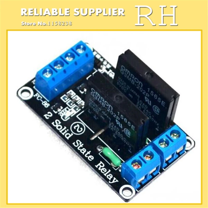 

1PCS/lot 2 Channel 2 Road 5V 12V 24V low-level trigger solid state relay module with fuse 250V2A For Arduin