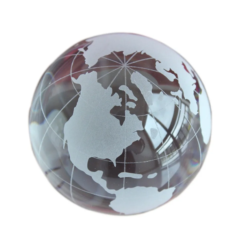 

Glass Globe Ball Feng shui Crystal World Map Ball Home Decoration Accessories