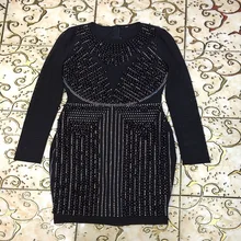 2016 neue ankunft Herbst Sexy Frauen schwarzes verband-kleid-lange hülse Bodycon abend-kleid Promi Verband-kleid HL AA-892