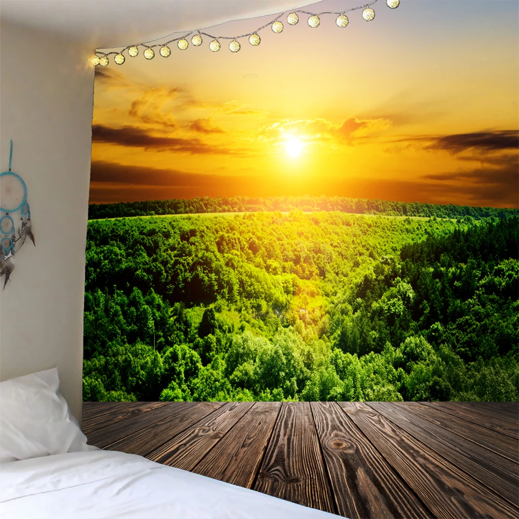 Fashion Wall Tapestry Beautiful Pictures Art Mural Hanging Decoration Forest Round Vine Trail Pattern for Living Room Bedroom