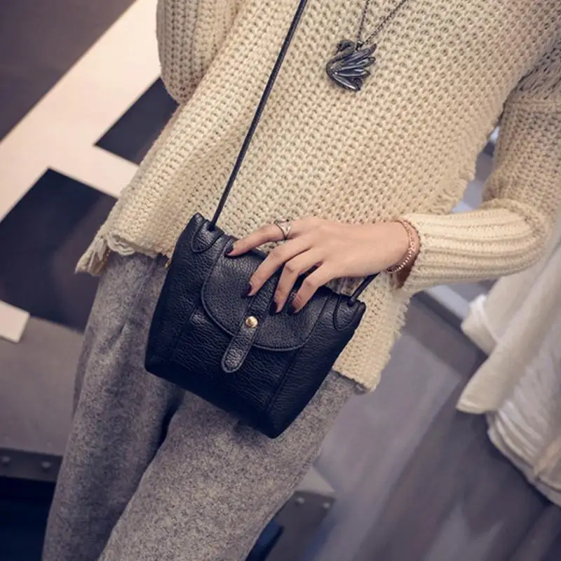 

2018 Vintage Flap for Women's Crossbody Bags PU Leather Mini Shoulder Bags Small Messenger Bags Female Handbag