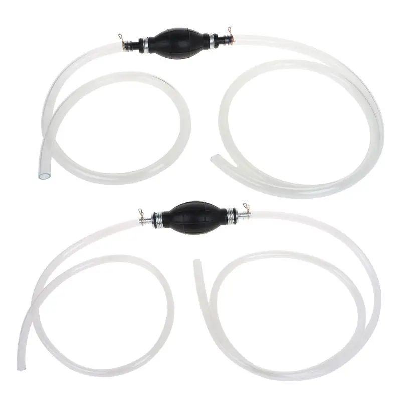 

10mm 15mm Manual Fuel Pump Rubber Aluminum Fuel Line Oil Water Liquid Transfer Tube Hand Primer Gas Petrol Pump With PVC Hose