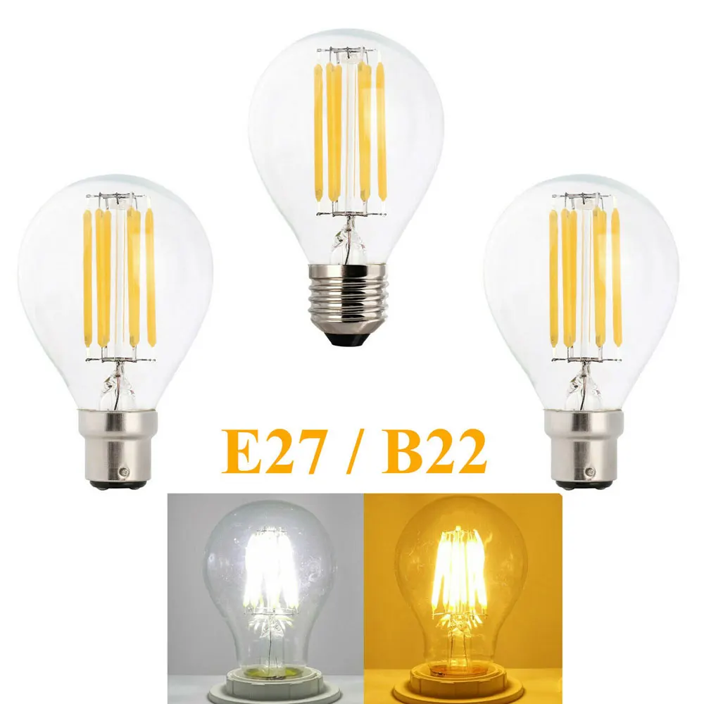 Ретро светодиодный нити светильник E27 2W 4W 6W 8W A60 B22 штык Винтаж Эдисон лампы AC 220V