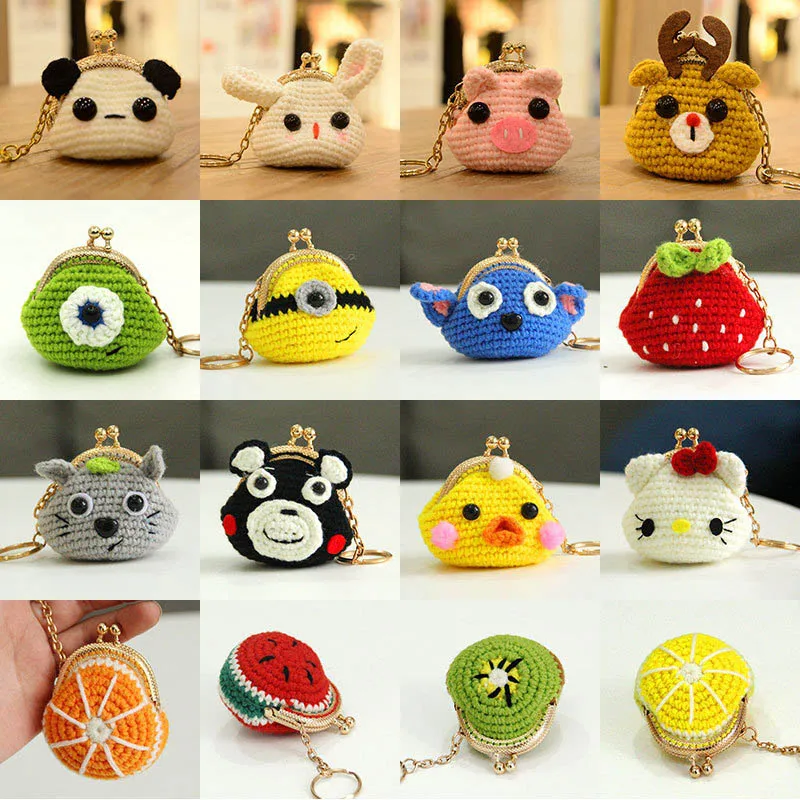 

Drop shipping HandmadE DIY Knitted Coin Bag