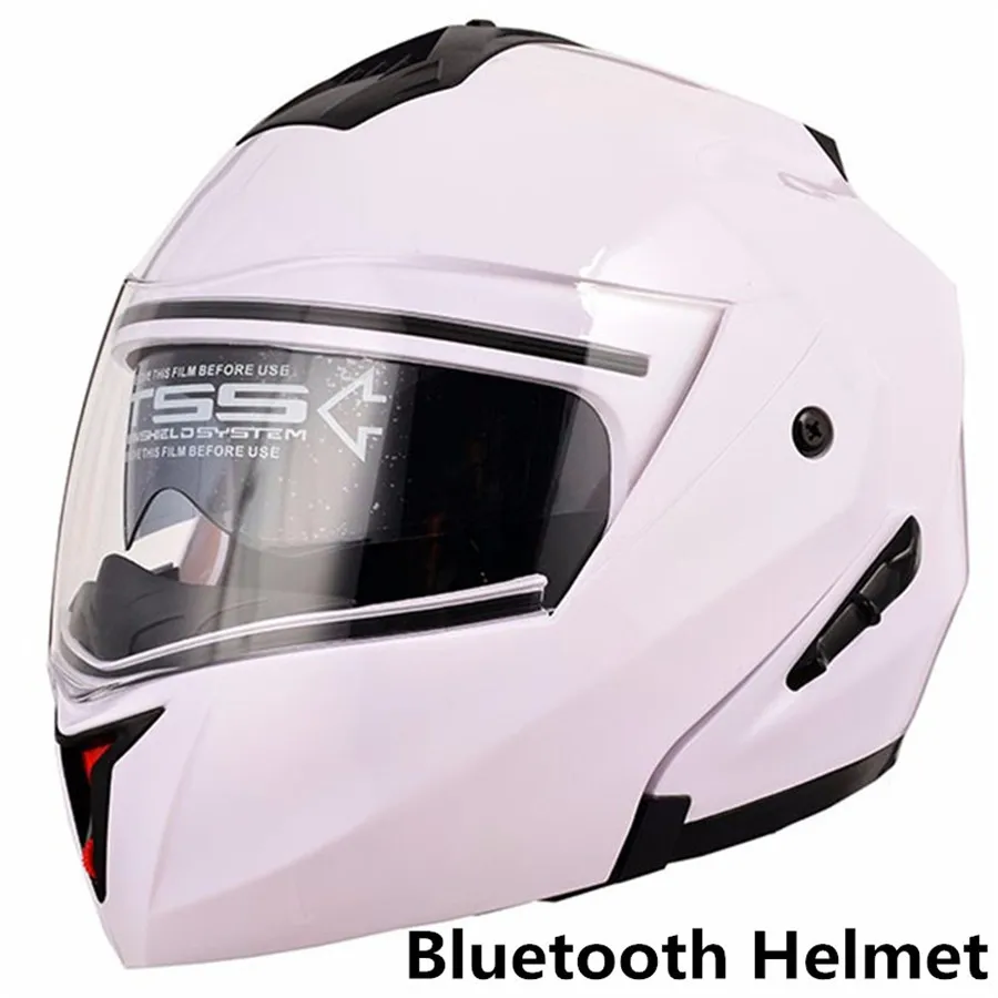 Встроенный Bluetooth новый модный двойной объектив с откидной крышкой мотоциклетный