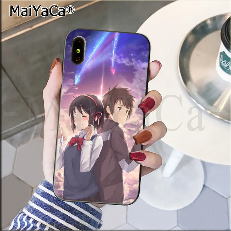 Maiyaca, японское аниме ваше имя Kimi no Na wa красочный умный чехол для телефона для iPhone 8 7 6 6S Plus 5 5S SE XR X XS MAX