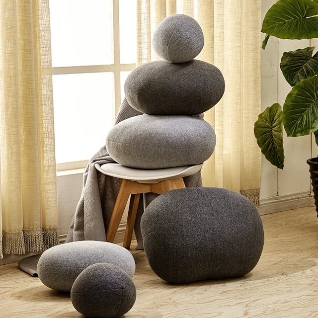 Rock Pillows Stone Cushions Pebble Pillow Throws Home Interior Design Art  Decor Pillows Faux Rocks 7 Pieces 