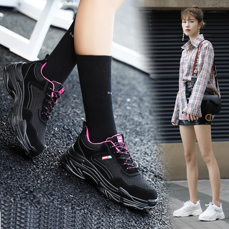 Voyage Étudiants Vieux 2019 Nouveau Mode Femmes Coréens Sport Confort Gratuite gris blanc De Chaussures Respirant Noir Décontracté Polyvalents Porter v8wON0mn