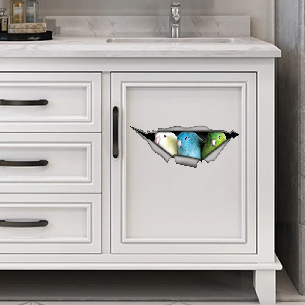 

Bird 3d toilet seat cushion sticker cute bird PVC wall sticker bathroom refrigerator door decoration sticker 1041